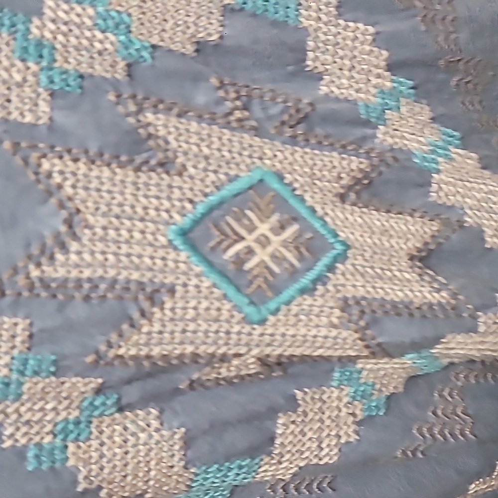 JOHNNY WAS BOHO EMBROIDERED BLOUSE TUNIC TOP Blue Women’s Size M/L (21 Ptp) - Picture 2 of 6